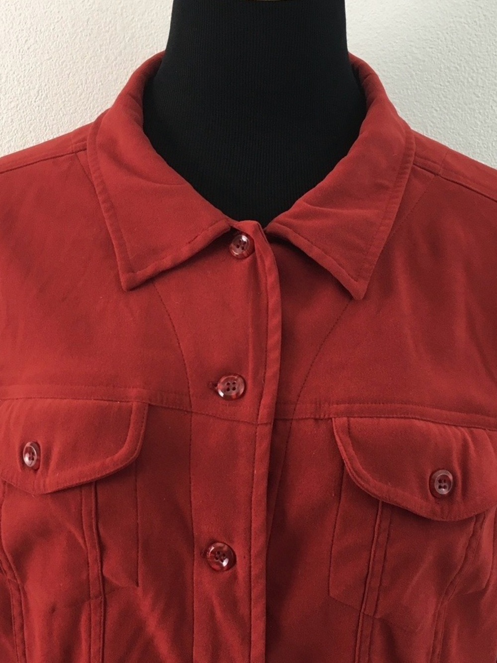 Brick Red Button-Front Jacket - Picture 5 of 9